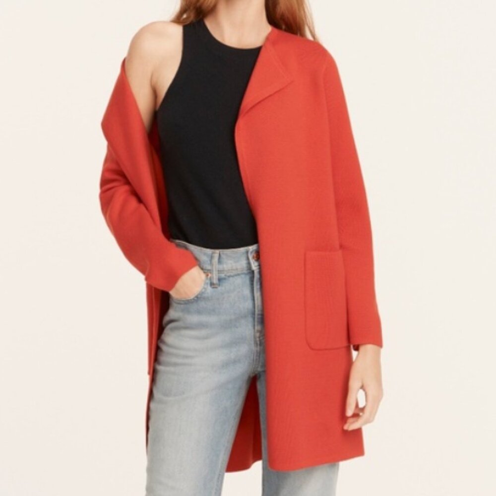 J Crew 365 Juliette Collarless Sweater-Blazer, Merino Wool Blend - Women Medium
